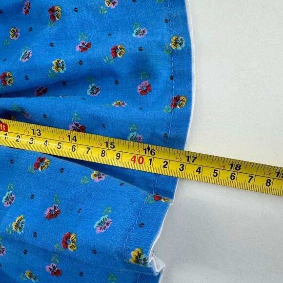 Vintage 80s No Brand Handmade 2T Toddler Girl Blue Dress Lace Church Prairie - Picture 6 of 6